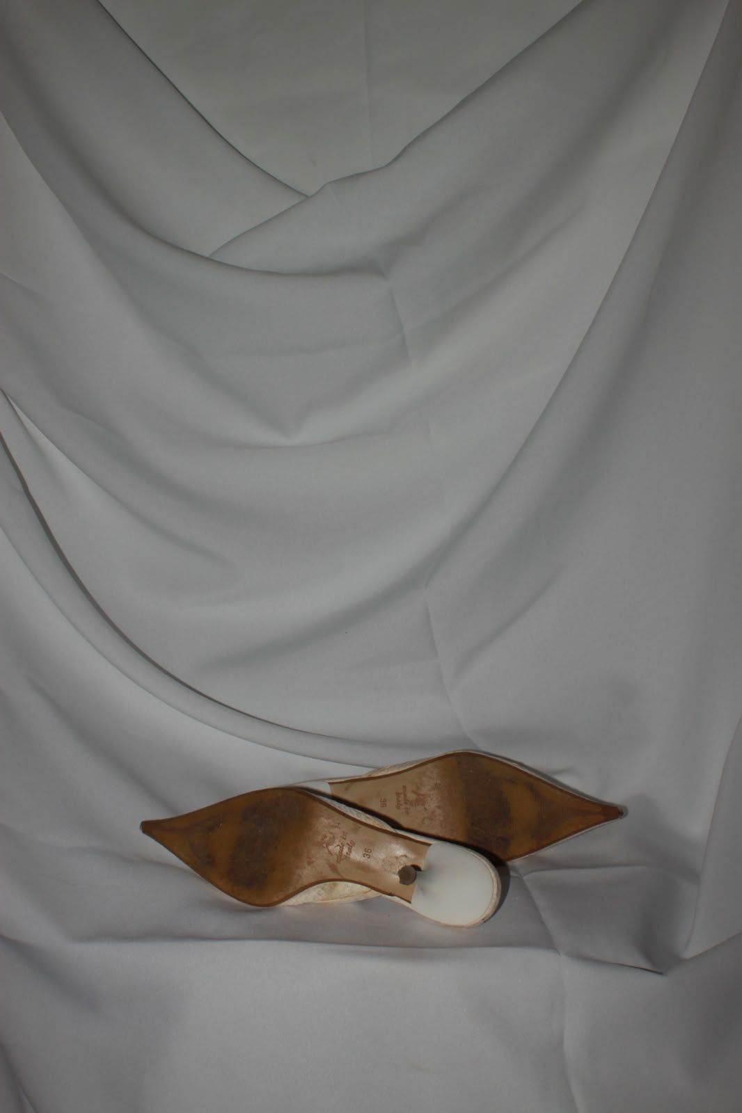 White snake skin kitten heels
