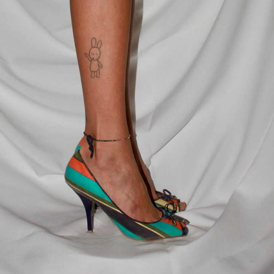 Striped peep toe heels by spot